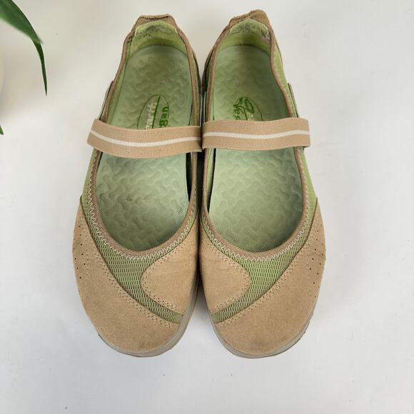 Earth Vegan Inhale 2 Mary Jane Flats Tan Green Slip On comfort Shoes Size 8.5 B - Picture 3 of 9